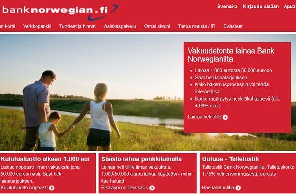 Bank Norwegian pankkilainalla yhdistät lainat silmänräpäyksessä netissä!