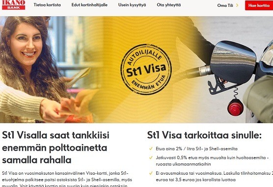 St1 Visa luottokortti