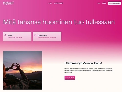 morrow Bank joustoluotto Suomi