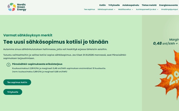 Nordic Green Energy sähkösopimus